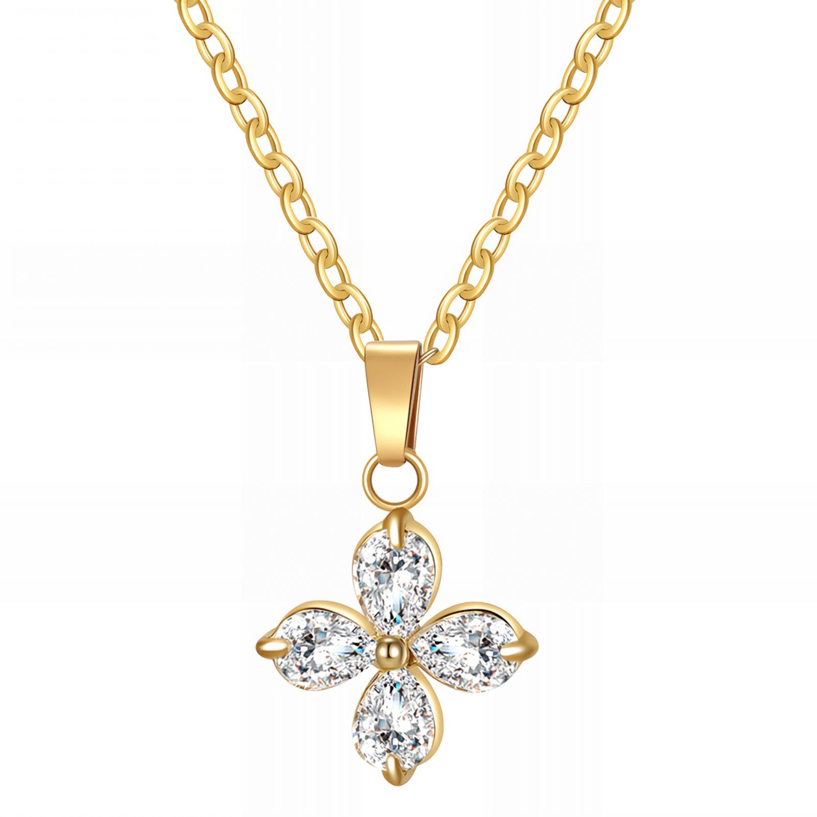 COLLANA "FIORE", ACCIAIO PLACCATO IN ORO 18K