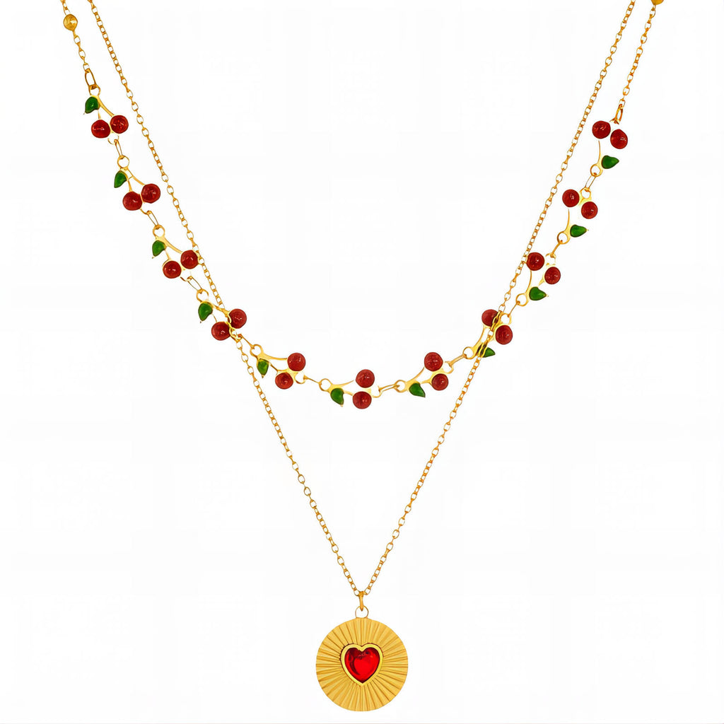 Collana "Cuore", Acciaio placcato in oro 18K