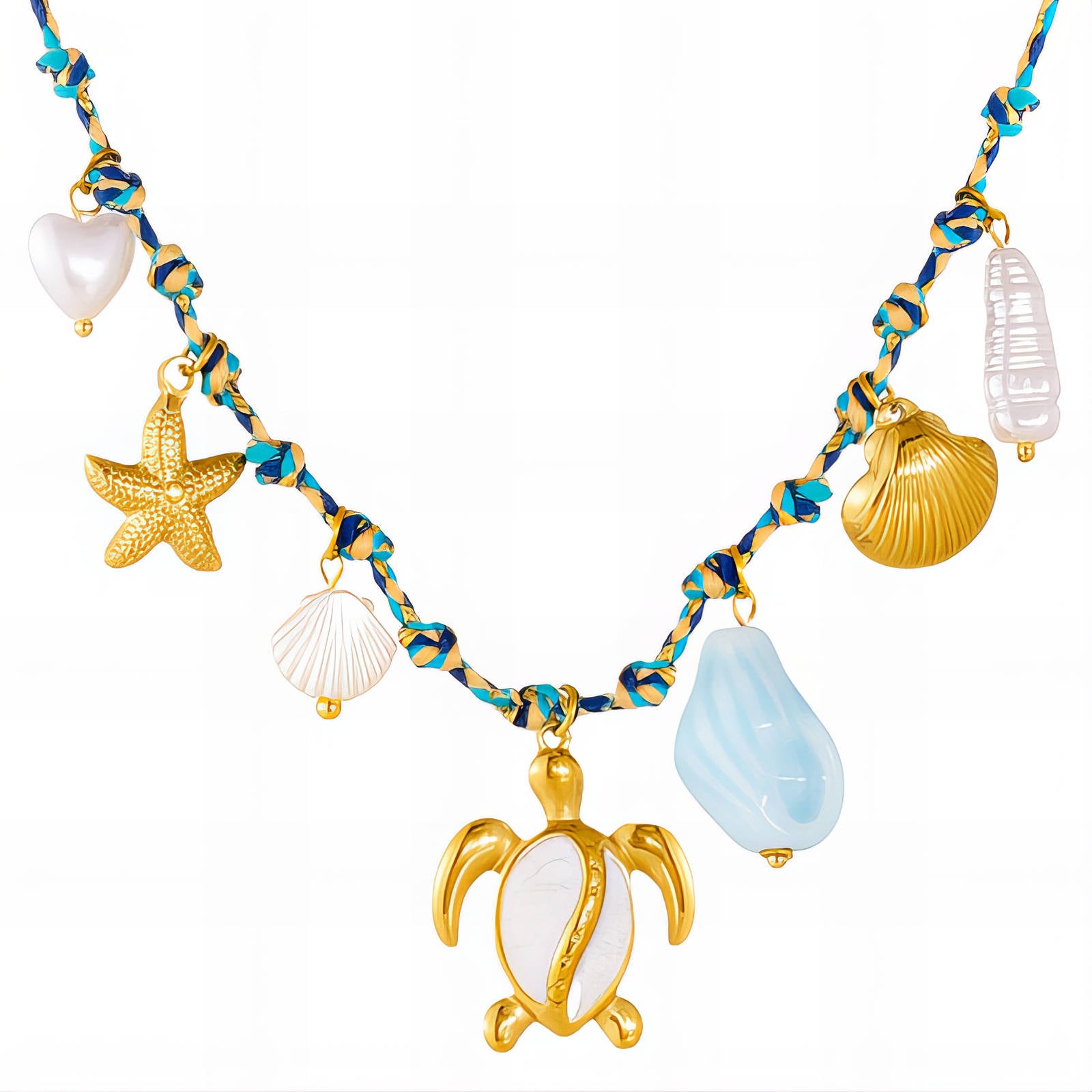 COLLANA "TARTARUGA", ACCIAIO PLACCATO IN ORO 18K